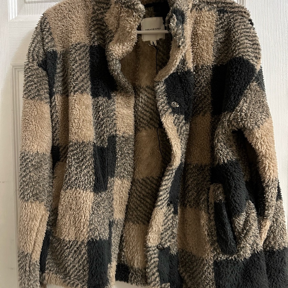 Madewell Plaid Sherpa Jacket